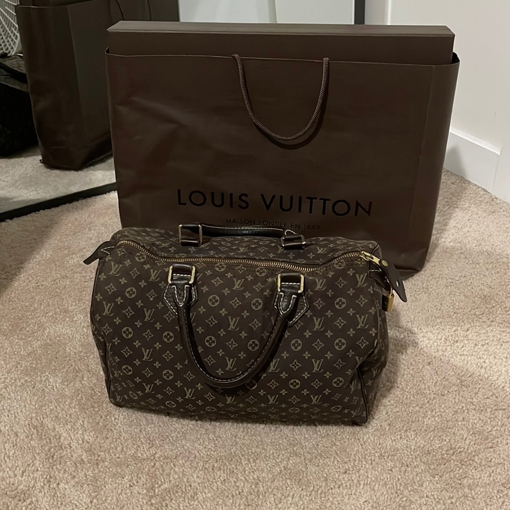 💯 Authentic Louis Vuitton Monogram Speedy Bandoulier  30 Fusain bag 💼